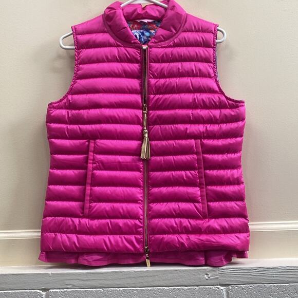 Lilly Pulitzer small down feather blend pink puffer vest - Picture 1 of 5